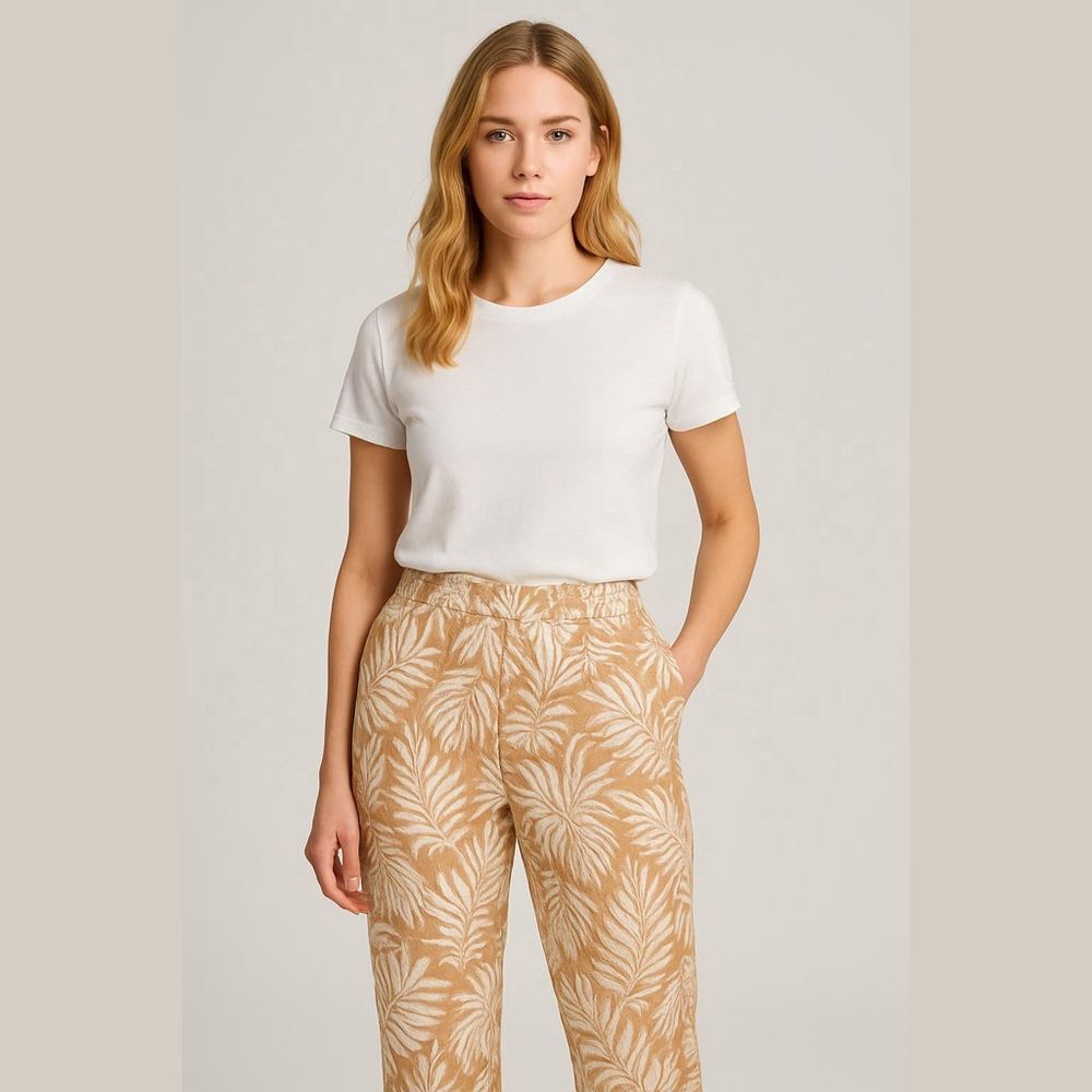 H&M Divided Tropical Print Wide Leg Pants Size 4 NWT